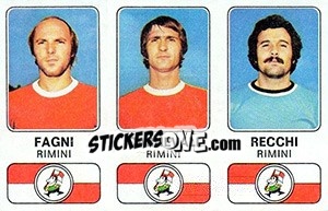 Sticker Giuseppe Fagni / Giovanni Carnevali / Angelo Recchi - Calciatori 1976-1977 n. 477 - Panini