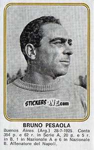 Figurina Bruno Pesaola - Calciatori 1976-1977 - Panini