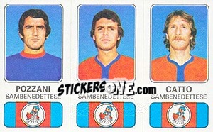 Sticker Flavio Pozzani / Arcadio Spinozzi / Dfranco Catto - Calciatori 1976-1977 n. 484 - Panini