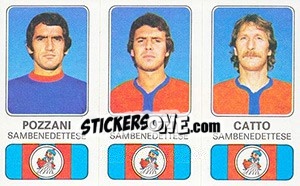 Sticker Flavio Pozzani / Arcadio Spinozzi / Dfranco Catto - Calciatori 1976-1977 - Panini