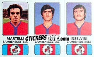 Sticker Adriano Martelli / Mauro Agretti / Fausto Inselvini - Calciatori 1976-1977 n. 485 - Panini