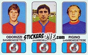 Sticker Carlo Odorizzi / Maurizio Marchei / Antonio Pigino - Calciatori 1976-1977 n. 487 - Panini