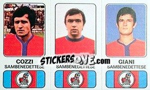 Sticker Glauco Cozzi / Sandro Vanello / Pierluigi Giani - Calciatori 1976-1977 n. 488 - Panini