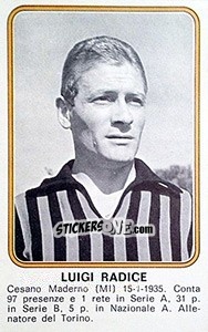 Sticker Luigi Radice - Calciatori 1976-1977 n. 489 - Panini