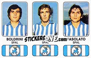 Sticker Giulio Boldrini / Silvano Gelli / Lucio Fasolato - Calciatori 1976-1977 - Panini