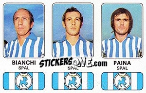 Sticker Ottavio Bianchi / Mauro Gibellini / Angelo Paina - Calciatori 1976-1977 n. 496 - Panini