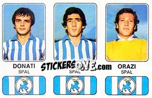 Sticker Ferdinando Donati / Salvatore Cascella / Bruno Orazi - Calciatori 1976-1977 n. 497 - Panini