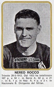 Sticker Nereo Rocco - Calciatori 1976-1977 n. 499 - Panini