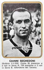 Cromo Gianni Seghedoni - Calciatori 1976-1977 - Panini