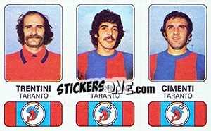 Sticker Raffaele Trentini / Sergio Giovannone / Rodolfo Cimenti - Calciatori 1976-1977 n. 504 - Panini