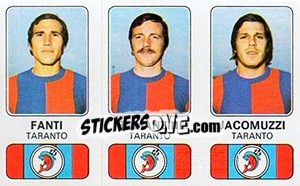 Sticker Giorgio Fanti / Ivan Romanzini / Carlo Jacomuzzi - Calciatori 1976-1977 n. 506 - Panini