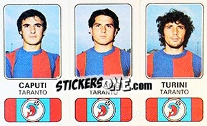 Sticker Federico Caputi / Franco Selvaggi / Alessandro Turini - Calciatori 1976-1977 n. 508 - Panini