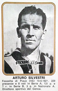 Figurina Arturo Silvestri - Calciatori 1976-1977 - Panini