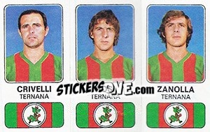 Sticker Sandro Crivelli / Paolo Rosi / Bruno Zanolla - Calciatori 1976-1977 n. 516 - Panini