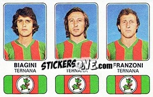 Sticker Pietro Biagni / Giuseppe Vala' / Paolo Franzoni - Calciatori 1976-1977 n. 518 - Panini