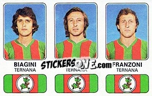 Sticker Pietro Biagni / Giuseppe Vala' / Paolo Franzoni - Calciatori 1976-1977 - Panini