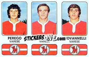 Sticker Antonio Perego / Moreno Ferrario / Maurizio Giovanelli - Calciatori 1976-1977 n. 525 - Panini
