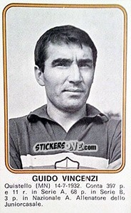 Sticker Guido Vincenzi - Calciatori 1976-1977 - Panini