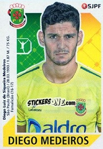 Sticker Diego Medeiros - Futebol 2017-2018 n. 203 - Panini