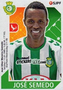Figurina José Semedo - Futebol 2017-2018 n. 313 - Panini