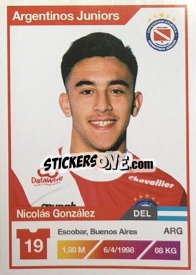 Sticker Nicolas González - Fùtbol Argentino 2017-2018 n. 16 - Panini