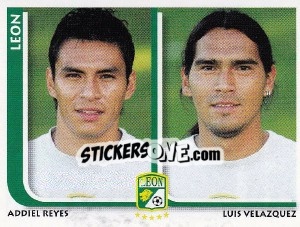 Cromo Addiel Reyes / Luis Velazquez - Superfutbol Mexico 2009 - Panini