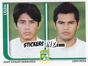 Figurina Juan Carlos Zaragoza / Eder Pena - Superfutbol Mexico 2009 - Panini