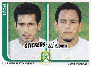 Sticker Luis Humberto Nieves / Jesus Morales - Superfutbol Mexico 2009 - Panini