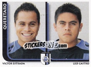 Figurina Victor Estrada / Leo Castro - Superfutbol Mexico 2009 - Panini