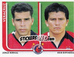 Cromo Jorge Bernal / Erik Espinoza - Superfutbol Mexico 2009 - Panini