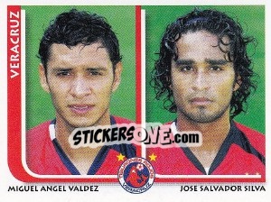 Sticker Miguel Angel Valdez / Jose Salvador Silva - Superfutbol Mexico 2009 - Panini