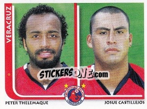 Sticker Peter Thelemaque / Josue Castillejos - Superfutbol Mexico 2009 - Panini