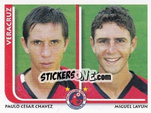 Cromo Paulo Cesar Chavez / Miguel Layun - Superfutbol Mexico 2009 - Panini