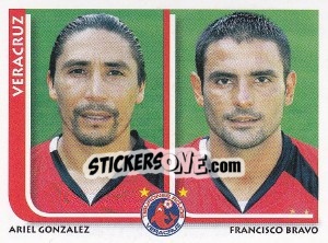 Cromo Ariel Gonzalez / Francisco Bravo - Superfutbol Mexico 2009 - Panini