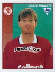 Sticker Craig Hignett - Premier League Inglese 1996-1997 - Merlin