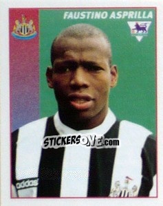 Sticker Faustino Asprilla - Premier League Inglese 1996-1997 n. 348 - Merlin