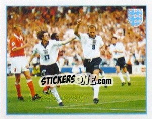 Sticker Alan Shearer / Steve Mcmanaman - Premier League Inglese 1996-1997 n. F - Merlin
