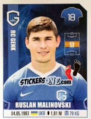 Sticker Ruslan Malinovskyi - Belgian Pro League 2017-2018 n. 218 - Panini