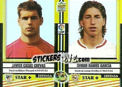 Sticker Casas / Ramos / Lopez / Cazorla - Top Liga 2004-2005 n. 191b - Mundicromo