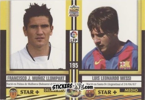 Sticker Xisco / Messi / Cancela / Borja - Top Liga 2004-2005 n. 195 - Mundicromo