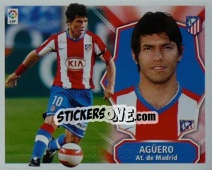 Sticker Aguero - Liga Spagnola 2008-2009 - Colecciones ESTE