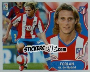 Sticker Forlan - Liga Spagnola 2008-2009 n. 73 - Colecciones ESTE