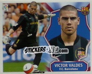 Sticker Víctor Valdés - Liga Spagnola 2008-2009 - Colecciones ESTE