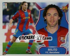 Sticker Gabriel Milito - Liga Spagnola 2008-2009 n. 80 - Colecciones ESTE