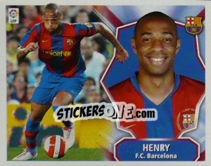 Sticker Thierry Henry - Liga Spagnola 2008-2009 n. 95 - Colecciones ESTE