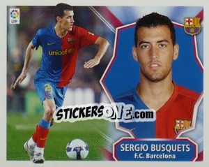 Sticker Sergio Busquets (Barcelona) - Liga Spagnola 2008-2009 n. MI-4 - Colecciones ESTE