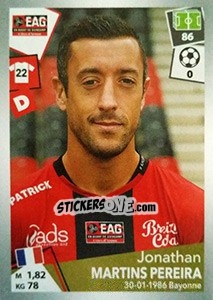 Cromo Jonathan Martins Pereira - FOOT 2017-2018 n. 135 - Panini