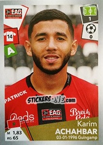 Cromo Karim Achahbar - FOOT 2017-2018 - Panini