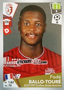 Sticker Fodé Ballo-Touré - FOOT 2017-2018 - Panini