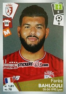 Cromo Farès Bahlouli - FOOT 2017-2018 - Panini